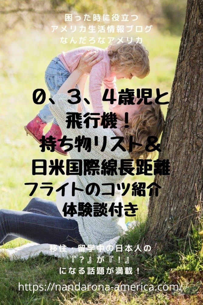 日本ーアメリカ子連れ国際線のコツと持ち物リスト ０ ３ ４歳児編 アメリカ生活情報 なんだろな アメリカ